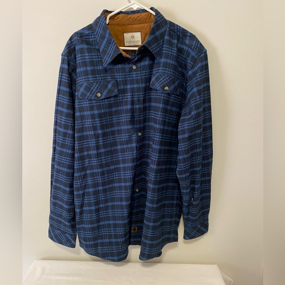 Men’s Legendary Whitetails Blue Multi Color Button Down Heavy Jacket Size XLT